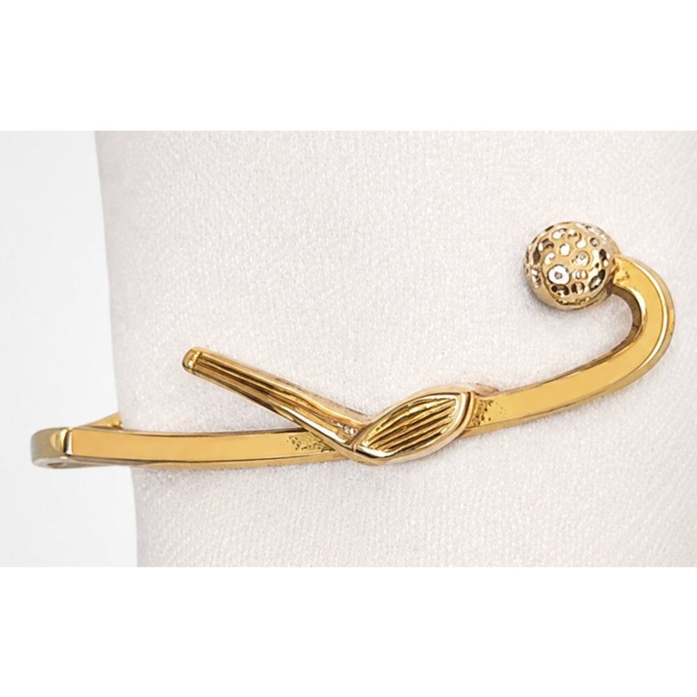 Vintage Swank Golf Club Tie Bar Gold Tone Figural Tie Clip 1.5" cl-